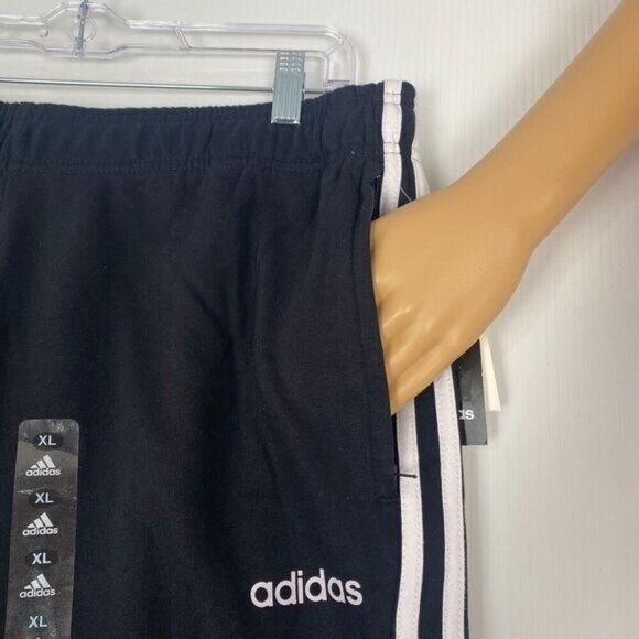 adidas Mens Essentials 3-stripes Fleece Jogger Pant Black White Size XL New - Picture 5 of 16